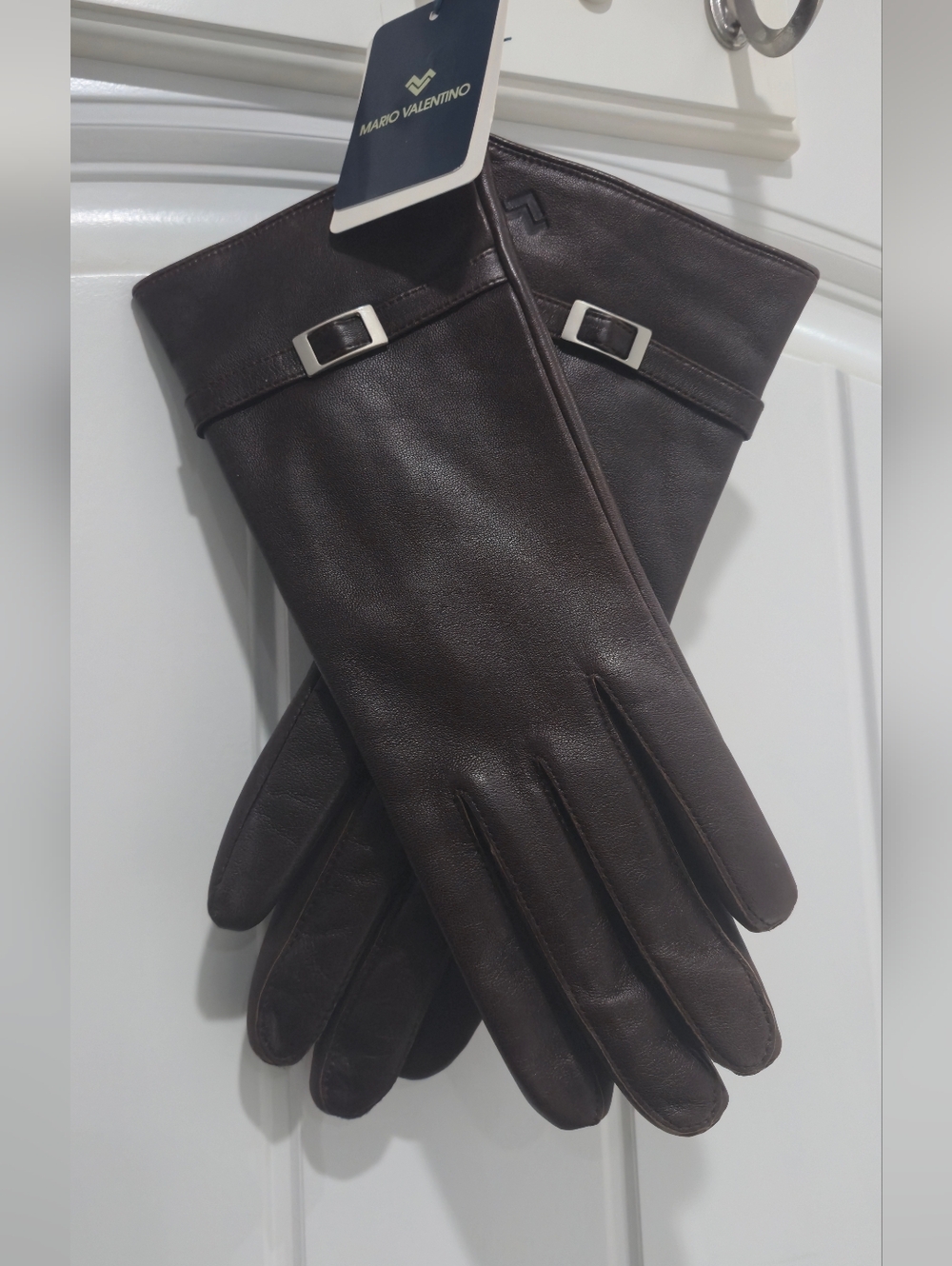 Valentino Brown Sheep Leather Gloves